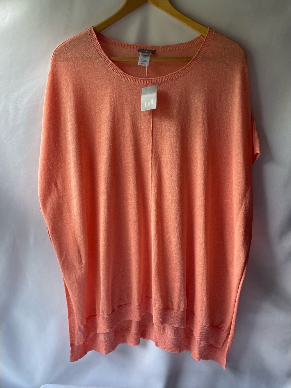 J. Jill Women's Lightweight Coral Linen Blend Top